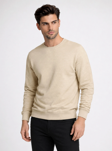 SWEATER CUELLO REDONDO REGULAR FIT ARENA | PIERO BUTTI