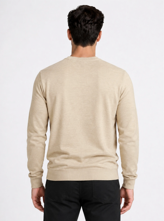 SWEATER CUELLO REDONDO REGULAR FIT ARENA | PIERO BUTTI