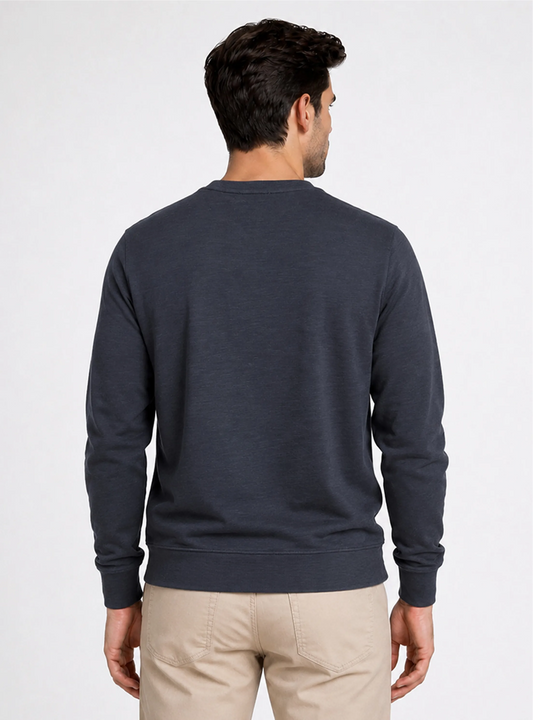 SWEATER CUELLO REDONDO REGULAR FIT AZUL MARINO | PIERO BUTTI