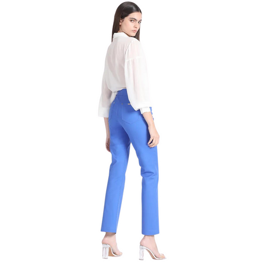 PANTALON LIOLA RECTO GABARDINA FALLA AZUL OCEANO